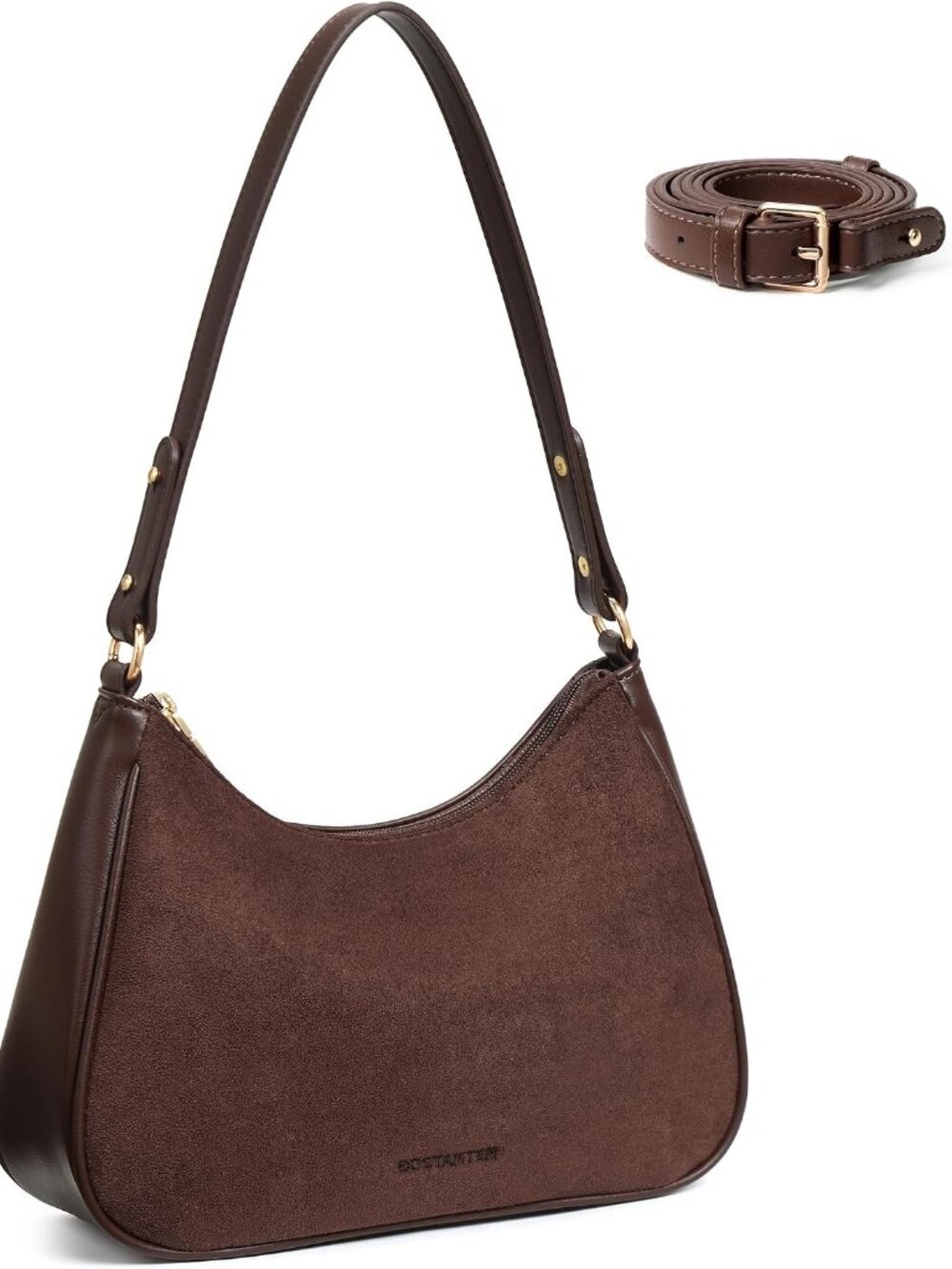 Small Crescent Shoulder Bags for Women Suede Crossbody Purses | Soft Suede, Two-